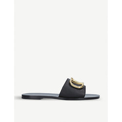 Valentino Garavani Go-logo leather slider sandals