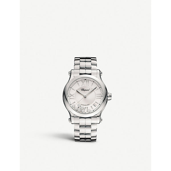 Chopard 278559-3002 happy sport stainless steel and diamond watch