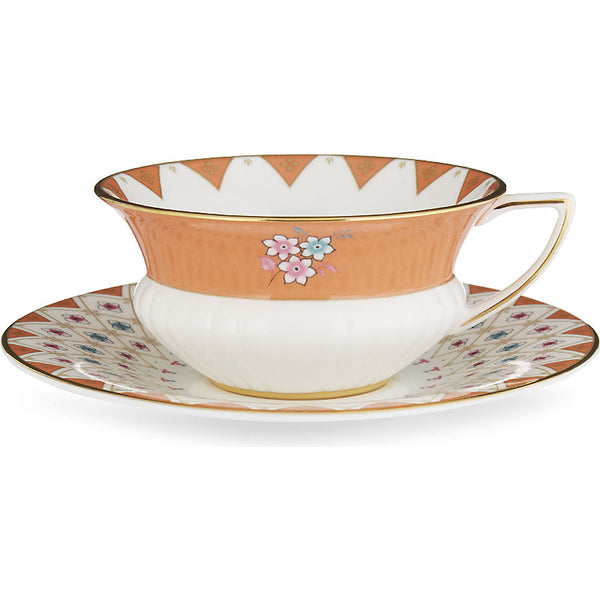 Wedgwood Wonderlust Peony Diamond teacup and saucer set