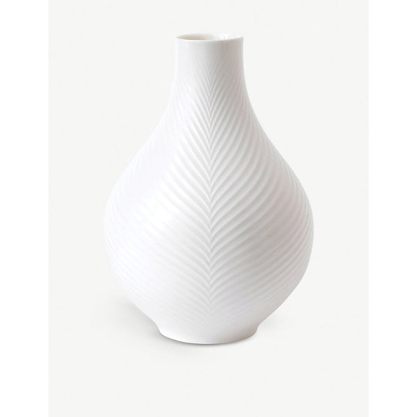 Wedgwood White Folia fine bone china bulb vase 23cm