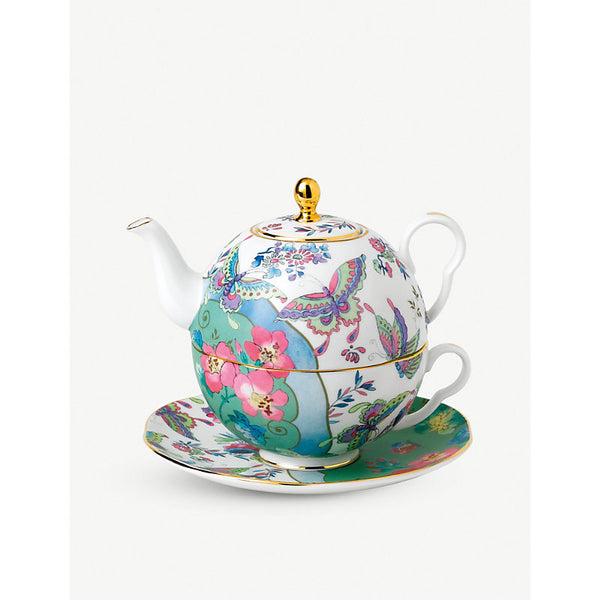 Wedgwood Butterfly Bloom 24ct yellow-gold and china teapot for one 940ml