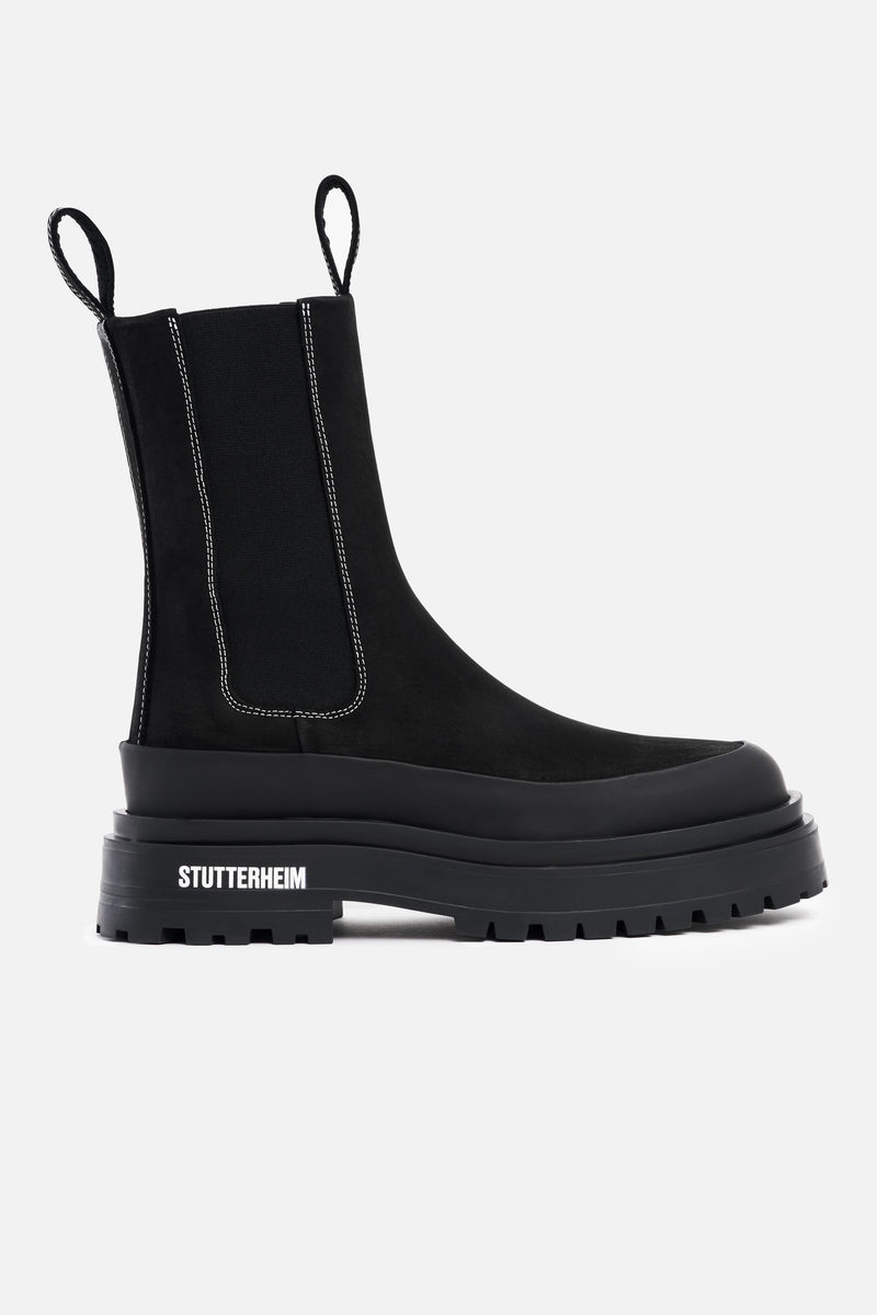 Stutterheim High Walker Nubuck Boots Black