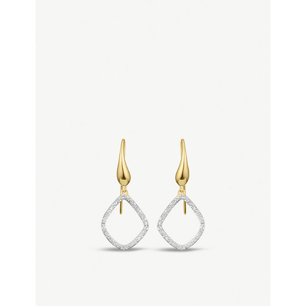 Monica Vinader Riva Kite 18ct yellow-gold vermeil and pavé diamonds earrings