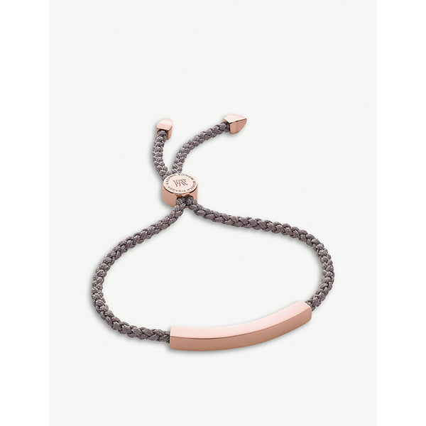 Monica Vinader Linear 18ct rose gold-plated woven friendship bracelet