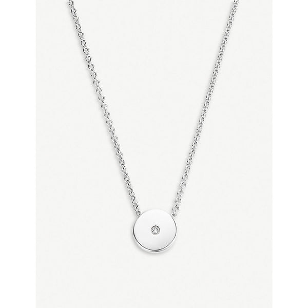 Monica Vinader Linear Solo sterling silver and diamond necklace