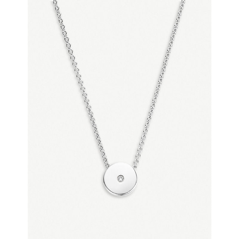 Monica Vinader Linear Solo sterling silver and diamond necklace