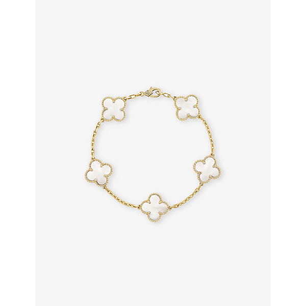 Van Cleef & Arpels Vintage Alhambra gold and mother-of-pearl bracelet