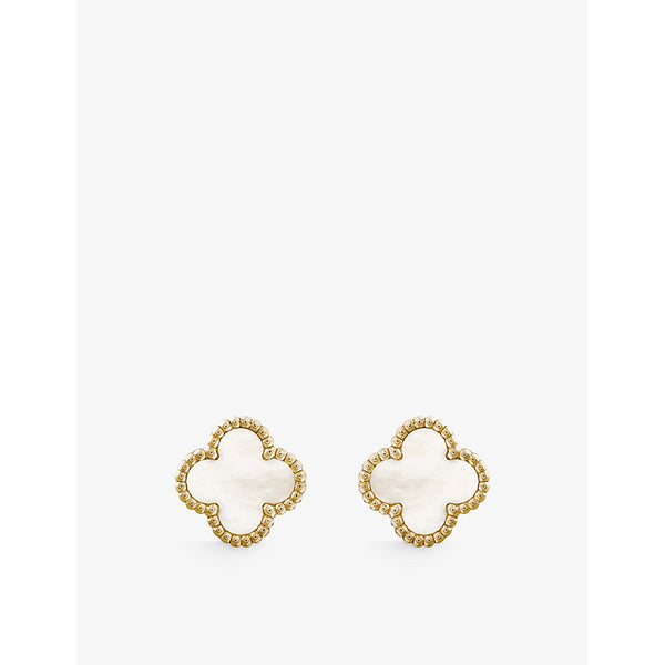 Van Cleef & Arpels Sweet Alhambra gold and mother-of-pearl stud earrings