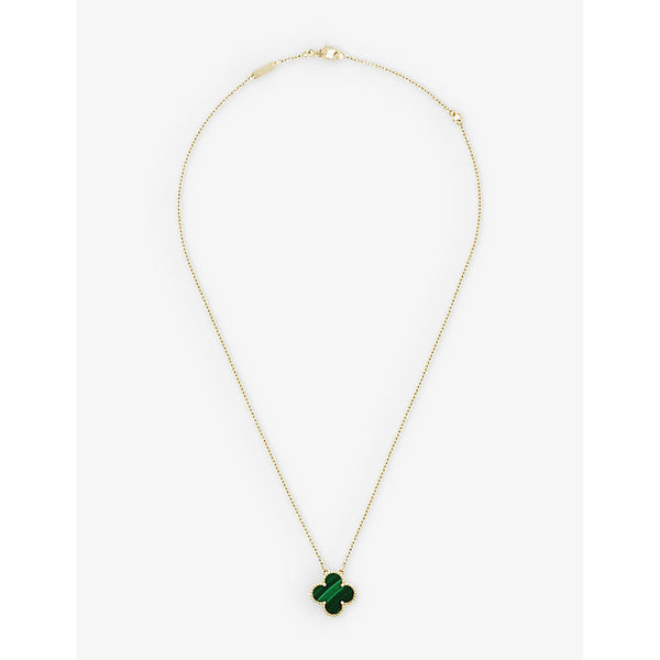 Van Cleef & Arpels Vintage Alhambra gold and malachite pendant