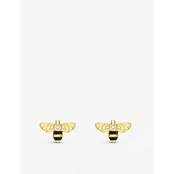 Thomas Sabo Bee 18ct yellow gold-plated and zirconia earrings