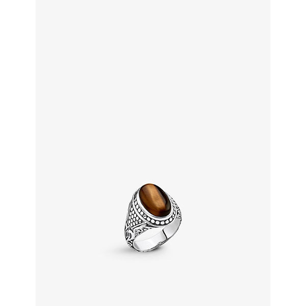 Thomas Sabo Rebel at Heart sterling silver and tiger's eye signet ring