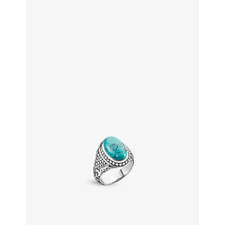 Thomas Sabo Arizona sterling silver and faux-turquoise stone signet ring