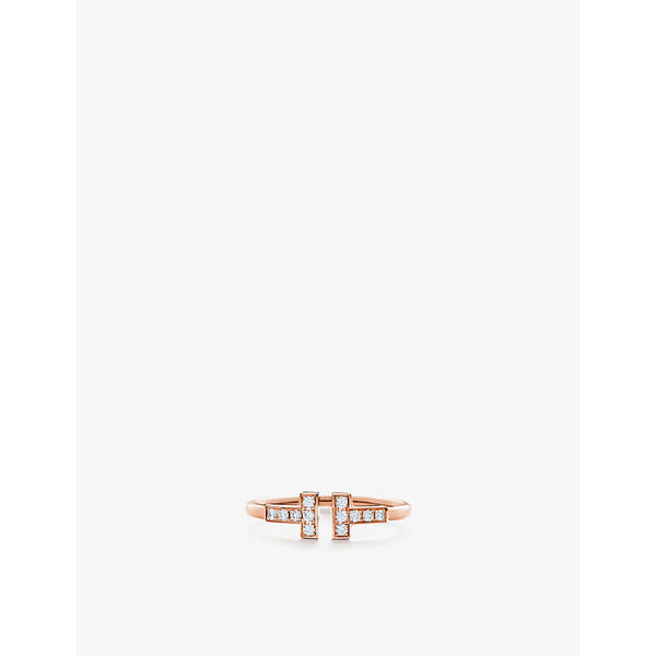 Tiffany & Co Tiffany T 18ct rose-gold and diamond wire ring