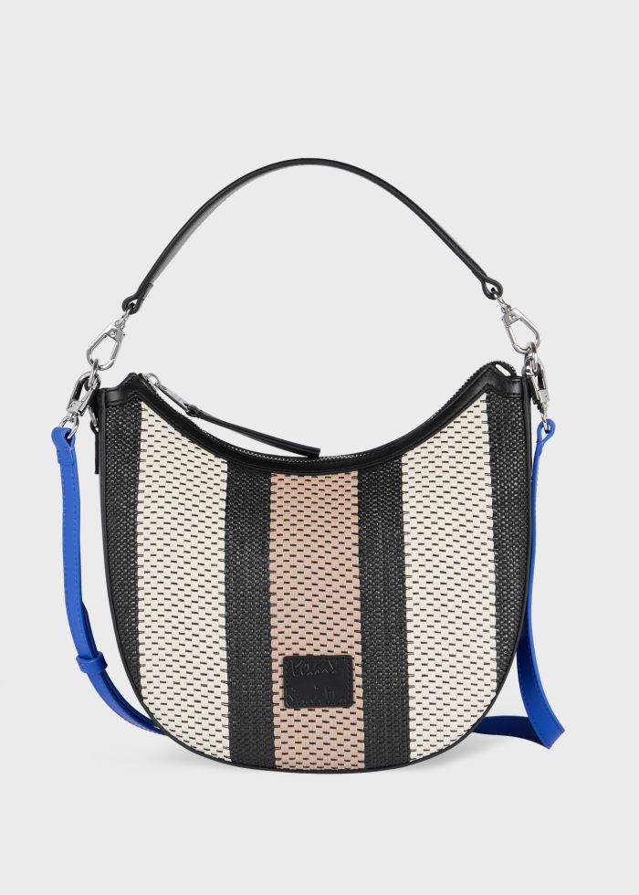 Paul Smith Women's Woven Stripe Hobo Bag Black