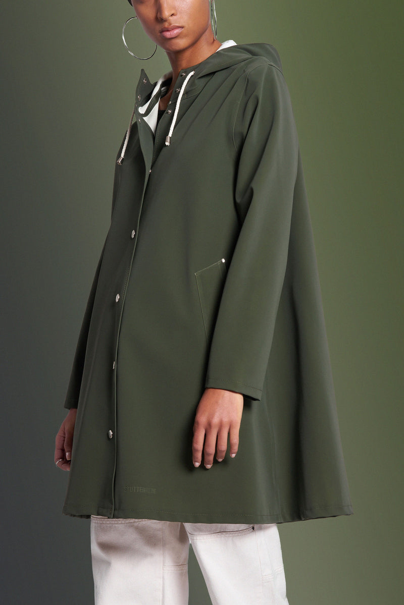 Stutterheim Mosebacke Matte Raincoat Dark Green