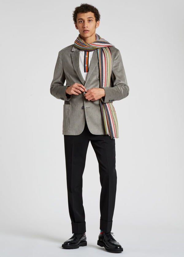 Paul Smith 'Signature Stripe' Textured Scarf Multicolour