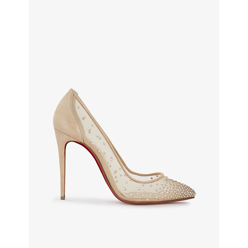 Christian Louboutin Follies Strass 100 suede courts