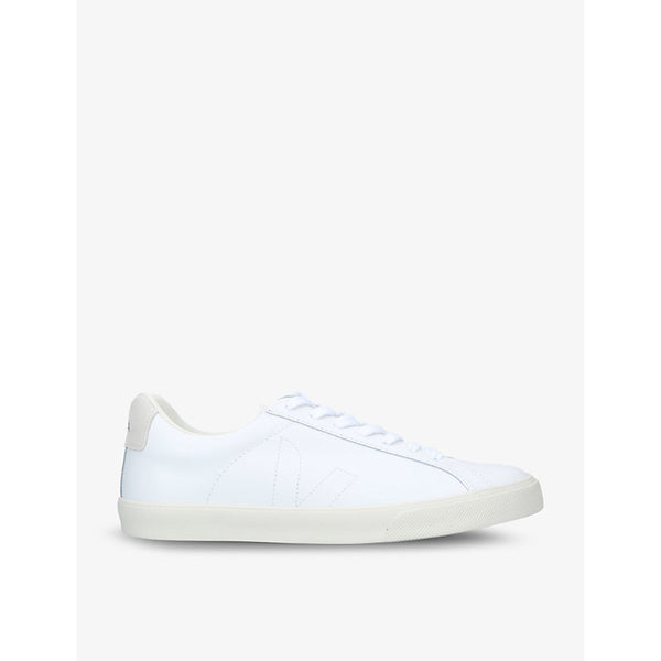  Veja Men's Esplar logo-embossed low-top leather and canvas trainers