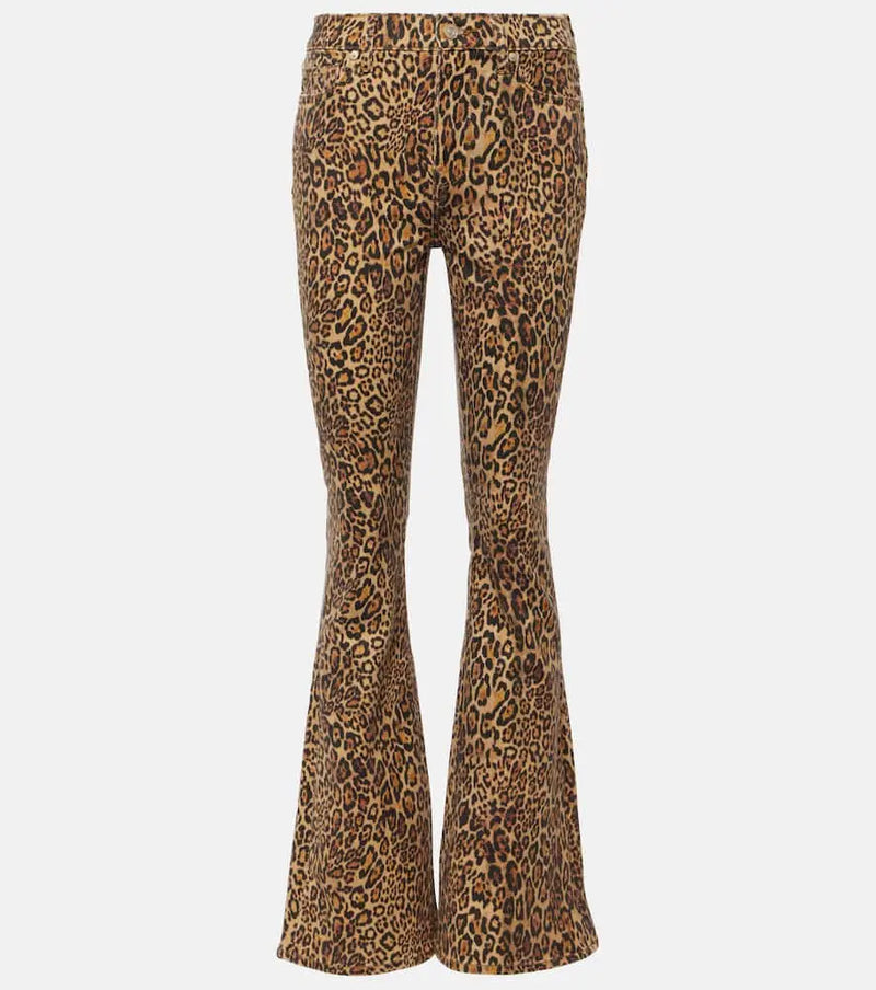 7 For All Mankind Ali leopard-print high-rise flared jeans