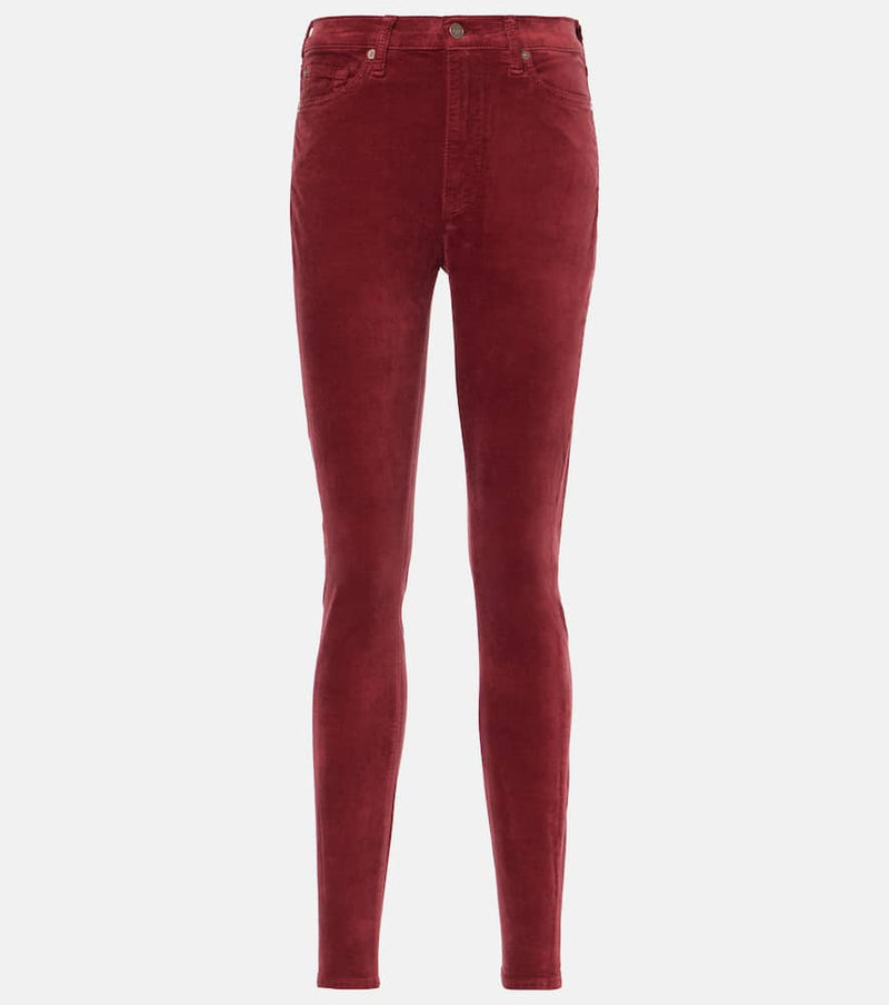 7 For All Mankind High-rise velvet slim pants