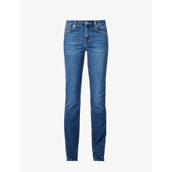 7 For All Mankind Kimmie straight-leg mid-rise stretch-denim jeans