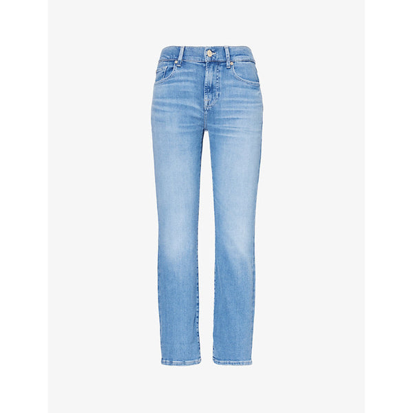 7 For All Mankind Relaxed Skinny tapered-leg mid-rise stretch-denim | LYBSTORE