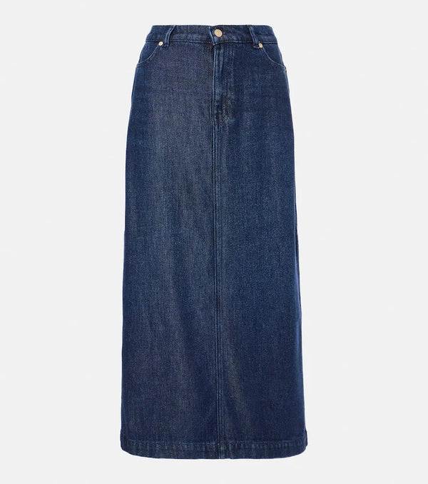 7 For All Mankind Stormy denim midi skirt