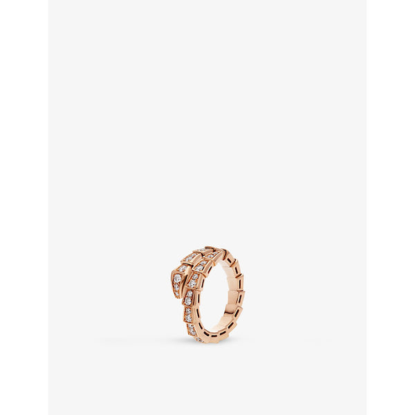 Bvlgari Serpenti Viper 18ct rose-gold and 0.73ct brilliant-cut diamond ring