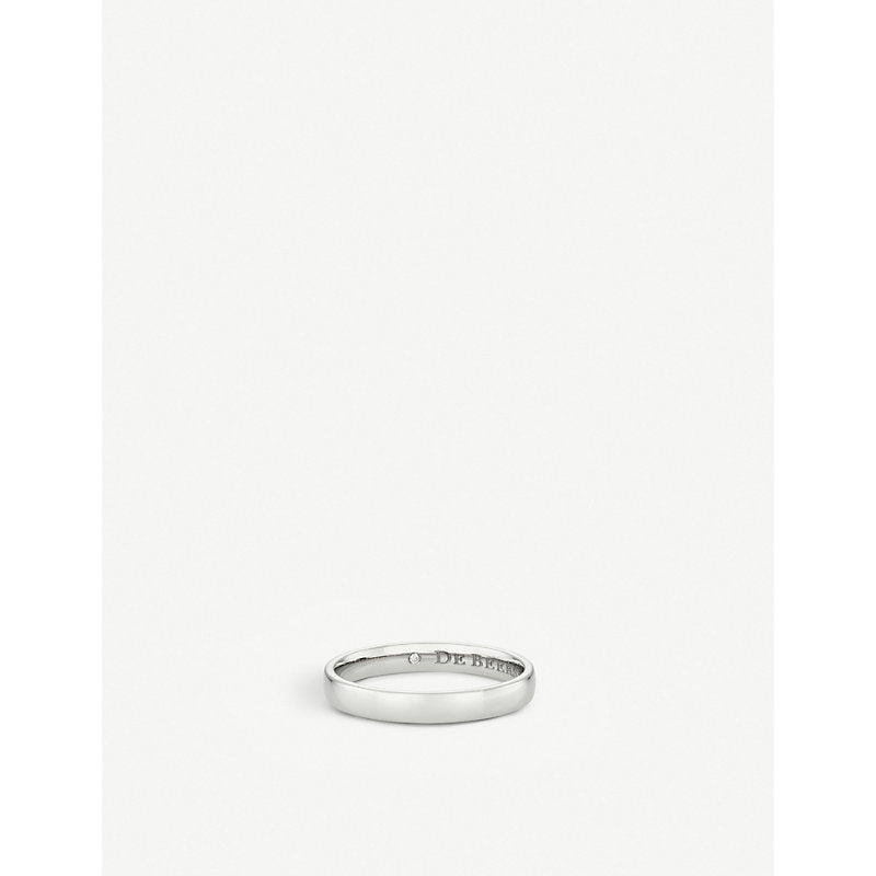 De Beers Jewellers Wide Court platinum and hidden diamond wedding band