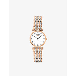 Longines L42091977 La Grande Classique rose gold-plated, mother-of-pearl and diamond watch