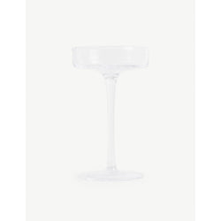 The White Company Small mouth-blown crystal glass pillar candle holder 25cm