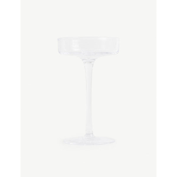 The White Company Small mouth-blown crystal glass pillar candle holder 25cm