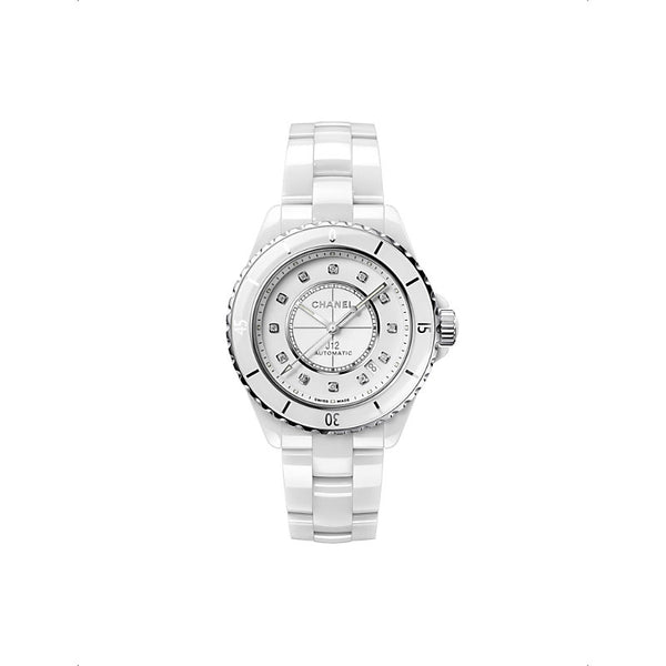 Chanel H5705 J12 steel, ceramic and 0.09ct diamond automatic watch