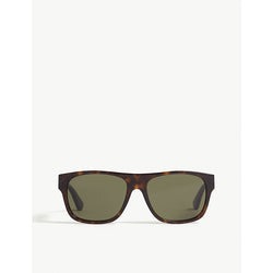  Gucci Havana Gg0341s rectangle-frame sunglasses