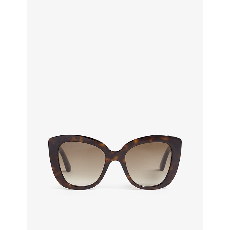  Gucci Havana Gg0327s cat-eye frame sunglasses