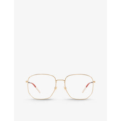  Gucci GG0396O hexagon-frame metal glasses