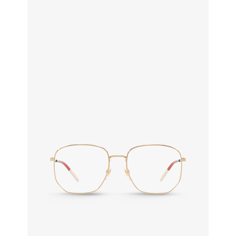  Gucci GG0396O hexagon-frame metal glasses