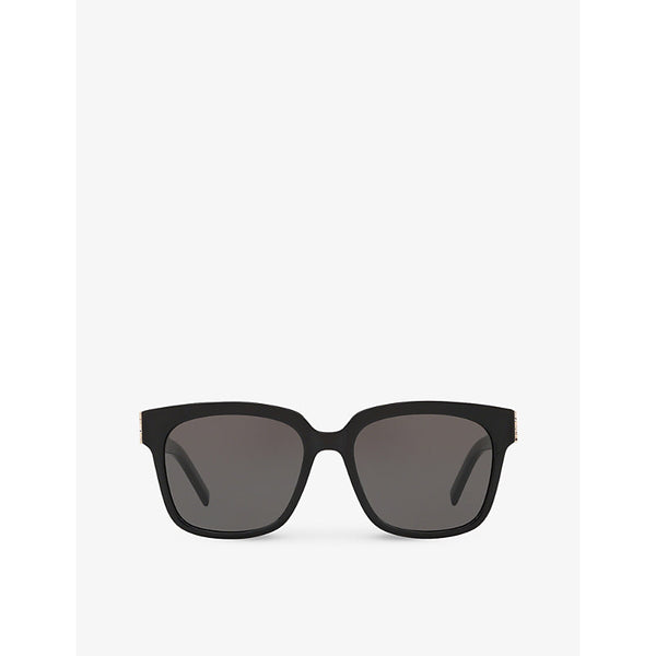  Saint Laurent SL M40 shiny acetate and nylon rectangle-frame sunglasses