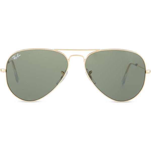 Womens Ray-Ban Original aviator metal-frame sunglasses with green lenses RB3025 58