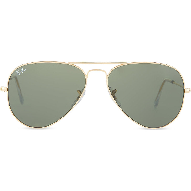  Ray-Ban Original aviator metal-frame sunglasses with green lenses RB3025 58