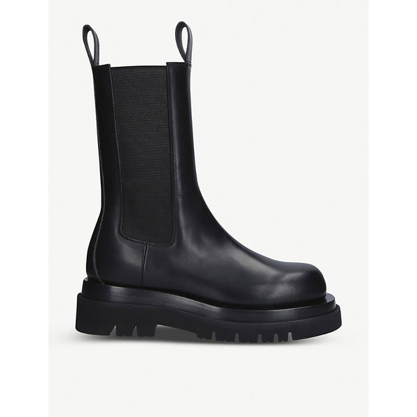  Bottega Veneta Round-toed leather platform Chelsea boots