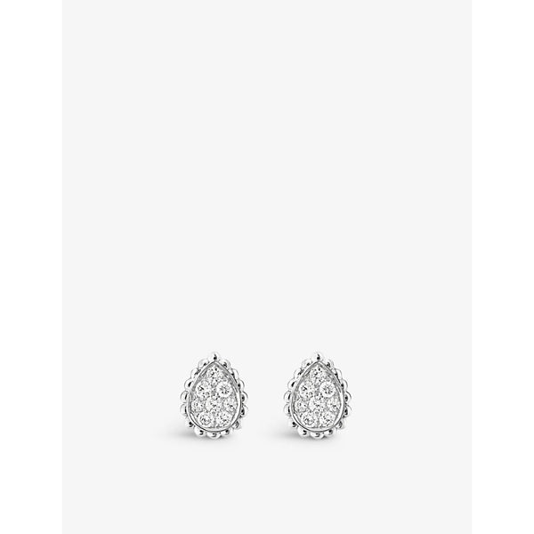 Boucheron Serpent Bohème 18ct white-gold and diamond stud earrings