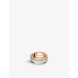 Boucheron Quatre 18ct white, yellow and pink-gold, 0.24ct diamond and ceramic ring