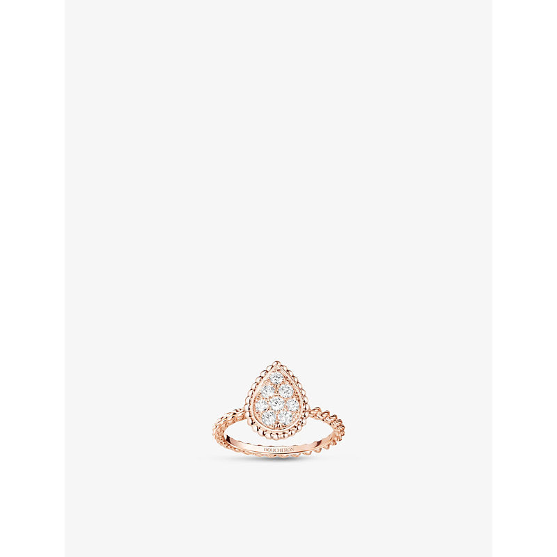 Boucheron Serpent Bohème 18ct rose-gold and 0.15ct diamond ring