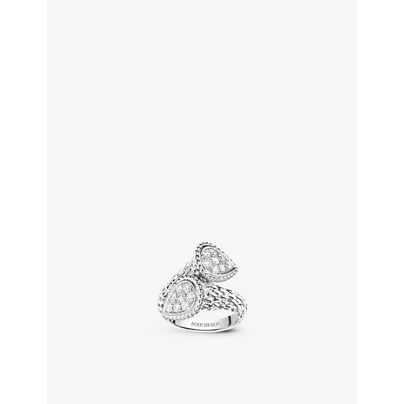 Boucheron Serpent Bohème Toi et Moi 18ct white-gold and diamond ring