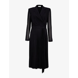  Sandro Blazer-style woven midi dress