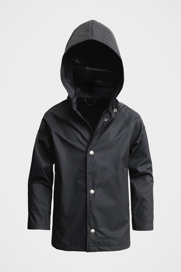 Stutterheim Mini Lightweight Kids Raincoat Black