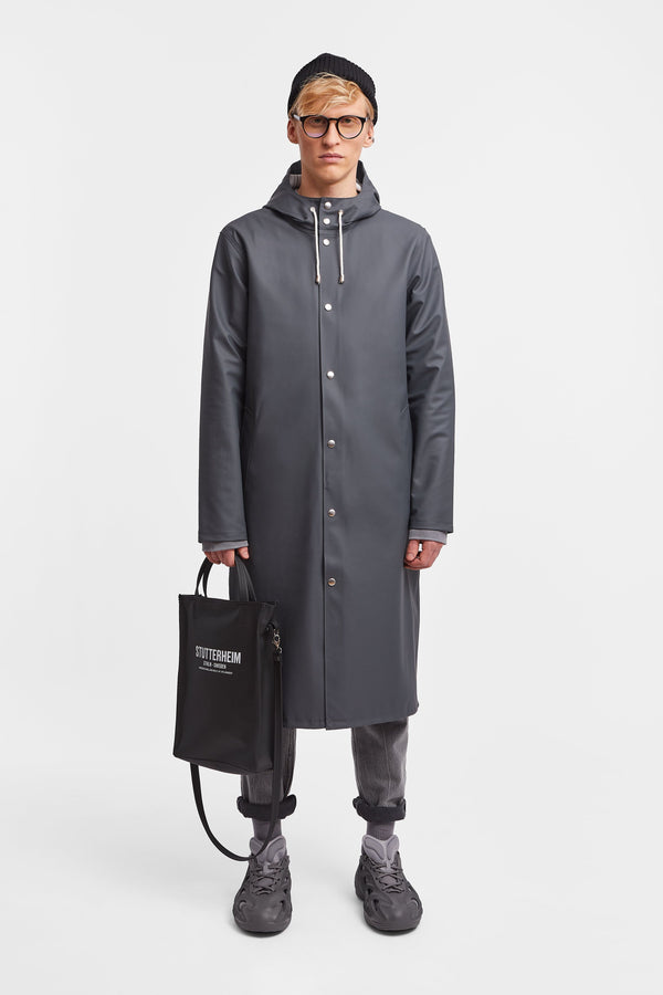 Stutterheim Stockholm Long Raincoat Charcoal