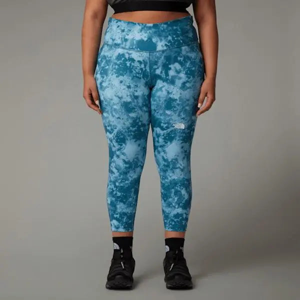 The North Face Women’s Plus High Rise 7/8 Printed Leggings Mallard Blue Micro Halfdome Print