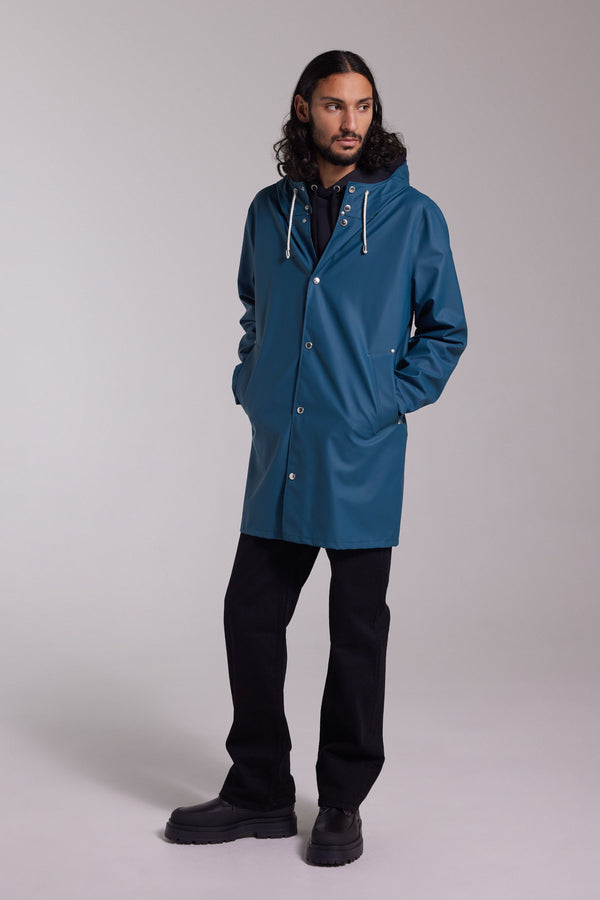 Stutterheim Stockholm Lightweight Raincoat Petrol blue